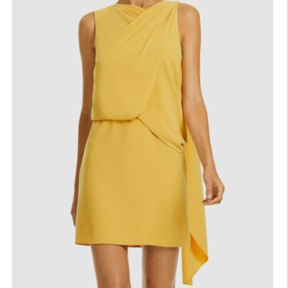 Halston Heritage Dresses & Skirts - HALSTON Heritage Yellow Drape Dress
